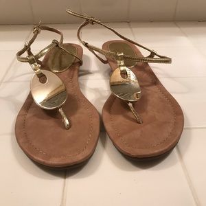 a.n.a. Gold Strap Sandals